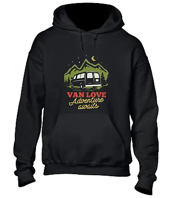 Van Love Hoody Hoodie Camper Van Hiking Outdoors Clothing Cool Gift Idea Top • £16.99