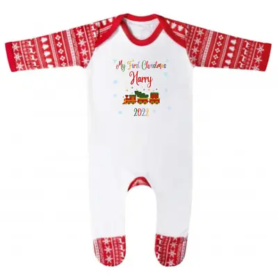 Second Ave Personalised First Christmas Baby Grow Festive Babygrow Sleepsuit • £11.99