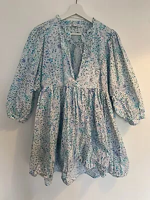 Women’s Zara Flowery Blue Summer Dress Size XL • £14.99