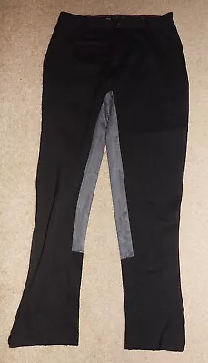 Men’s Horse-Riding Equestrian Pants Size 40 Black With Gray Inner Thigh Patch • $14.99