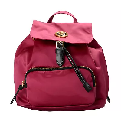 Versace Women's Purple Medusa Satin Leather Trimmed Backpack Bag • $1087.95