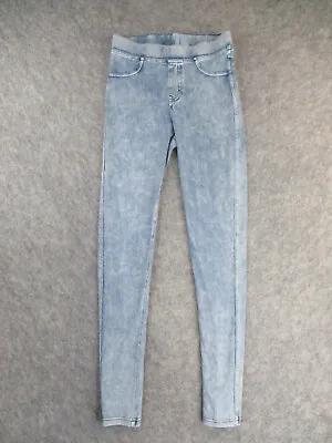 H And M Jeans Youth 13 Or 14 Blue Denim Skinny Mid Rise Stone Wash Womens 24x29 • $10.46