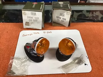 NOS PAIR Amber CAB Vintage OLD TRUCK Marker Lights CANNED HAM Travel Trailer IH • $35.95