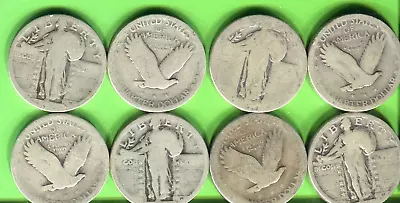 Lot Of 20 Standing Liberty Silver Quarter Dollars -- Worn Date • $95