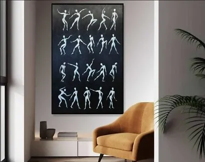 46 X30 Original Abstract People Silhouettes Paintings On Canvas | SILHOUETTES • $605