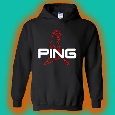 PING Golf Logo Black Hoodie Sweatshirt Size S-3XL • $39.89