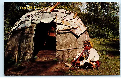 Fort Mille Lacs Onamia Minnesota Spoking Peace Pipe Vintage Postcard A32 • $8.99