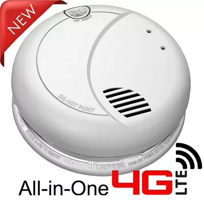 AES 4G LTE Mobile Cellular Battery Powered Smoke Detector All-in-One Spy Camera • $429
