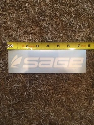 Sage Fly Fishing Decal Sticker White Approx 7.5  • $4