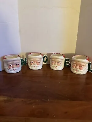 Vtg Set Of 4 Noel Winking Santa Winking Mugs Commodore Japan Mid Century 5375aa • $115
