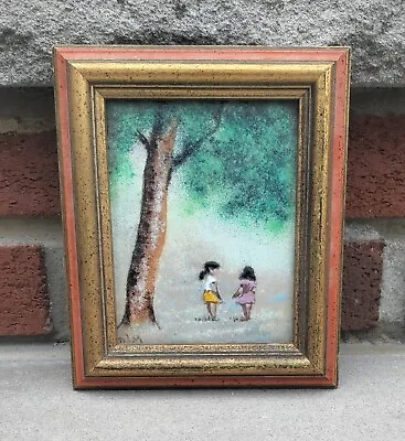 Vintage Framed Enamel On Copper Painting Signed DJM Dominic John Mingolla?  • $49.99