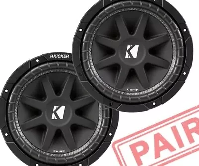 2)  KICKER 43C104 10  300W Comp 4-Ohm Car Audio Subwoofers C10 Pair PRE-OWNED  • $61.50