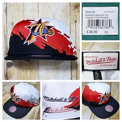 NEW Mitchell & Ness Philadelphia 76ers Retro Paintbrush Adjustable Snapback Hat • $35