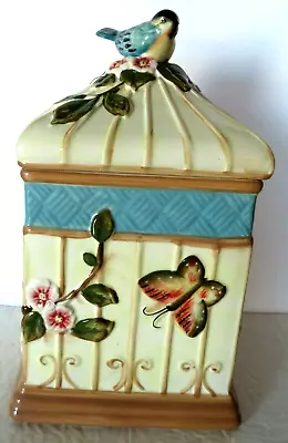 Cookie Jar Blue Bird Eggs In Nest  Nature Walk  Cracker Barrel Susan Winget  • $44.50