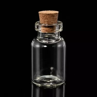 £3.99 • Buy 10x Tiny 3 Ml Glass Bottles Cork Stopper Vials Mini Spell Jar Bottle Pendant