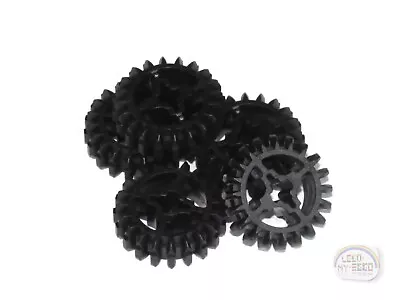 LEGO Technic - 6 X Double Bevel Gear - 20T - Black - New - (32269 Mindstorm) • $4.92