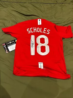 Paul Scholes Signed Manchester United Shirt Chamions League Winners '99 With COA • $49.73