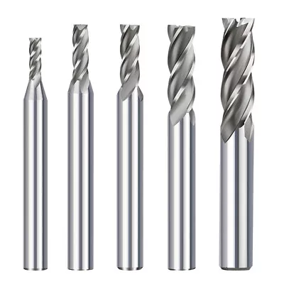 5x Solid End Mill Cutter Drill Bit Set 4 Flute HSS Slot Milling Tool 1/8 - 5/16  • $12.88