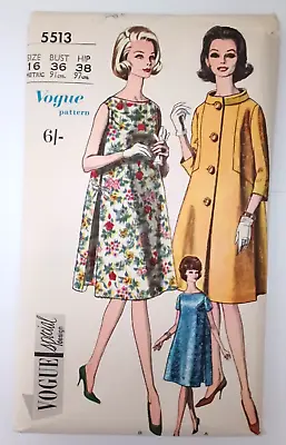 Vintage 1960s Maternity Dress & Coat Vogue Special Design Sewing Pattern B36 H38 • £15.99
