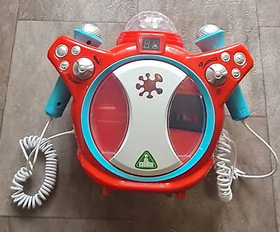 ELC Early Learning Centre Red Karaoke Machine 2 Microphones CD Player & Lights • £9.99