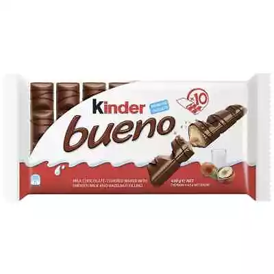 10 X43g Kinder Bueno Milk Chocolate Wafer Hazelnut Treat Easter Work Kids School • $29.99