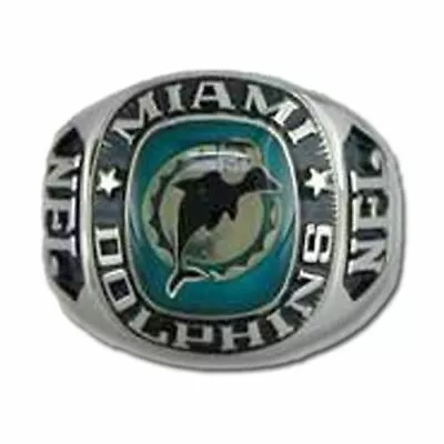 Miami Dolphins Large Classic Silvertone NFL Ring • $119.95