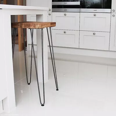 Set Of 4 Industrial Retro Hairpin Table Legs 12mm Steel - 71cm Black • $89.95