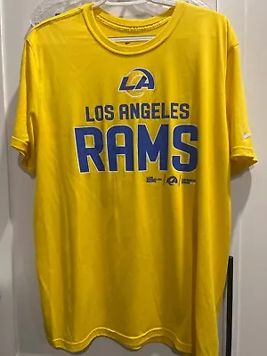 Mens NIKE LA RAMS Dri Fit T TEE Shirt Sz XL Yellow Shirt Sleeve • $18.99