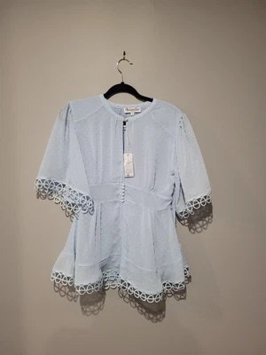 $35 • Buy Bohemian Traders Dress Short Long Top Stunning Polyester Light Blue BNWT $189.95