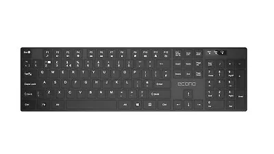 Econo Bluetooth 5.0 Wireless Keyboard Slim Full Size Keyboard Numeric Keypad • £7.99