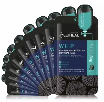 10x [ MEDIHEAL ] W.H.P. Brightening & Hydrating Charcoal Mask Pack/Lot WHP • $20.64