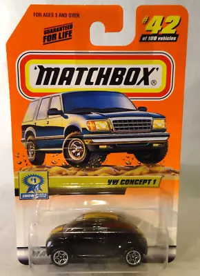 Vintage 1999 Matchbox Black Vw Concept #42 - New On Card • $0.99