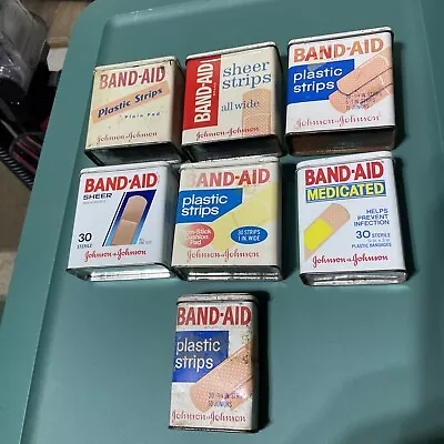 Lot Of 7 Vintage Metal Band-Aid Box Containers • $19.99