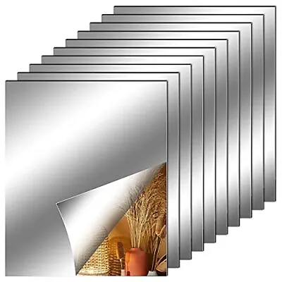 10 Pack 6x9 Inch Flexible Mirror Sheets Self-Adhesive Wall Mirror Tiles Stickers • $11.99