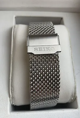 Seiko 18mm Stainless Steel Mesh Double Safe Lock Strap / Bracelet BARGAIN!!! • £39.99