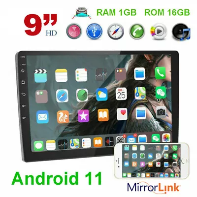 9  HD GPS Navi Android 11 2 Din Car Stereo Radio Touch Screen WiFi FM RDS MP5 • $89.99