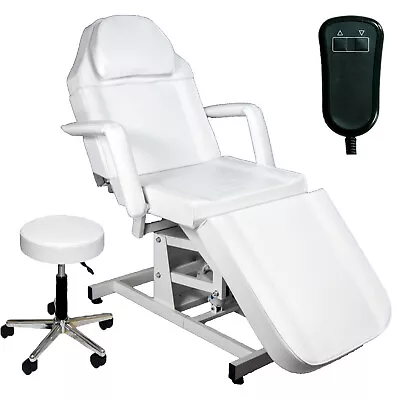 WHITE Height Adjustable Electric Massage Facial Bed Beauty Spa Salon Equipment • $499.88