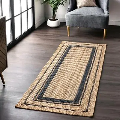 Runner Rug 100% Natural Jute Braided Handmade Carpet Rustic Modern Look Area Rug • $22.49