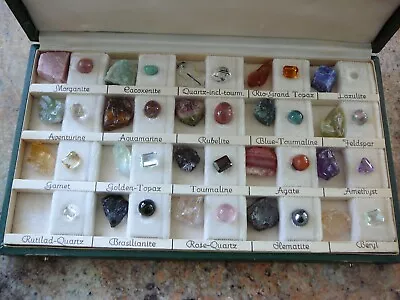 H Stern Brazil Brasil 40 Gemstone & Mineral Specimen Samples Case Box 1960s • $119