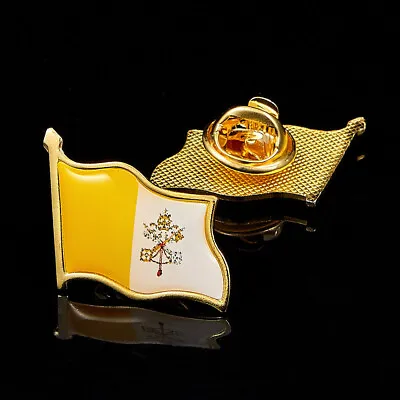 Vatican City State Flag Lapel Pins Gold Plated Badge Friendship All World Pins • $2.52