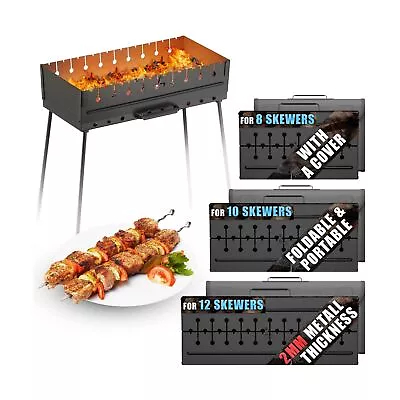 Charcoal Grill For 10 Skewers - Portable Barbecue - Kabob Camp Grills - Folda... • $149.31