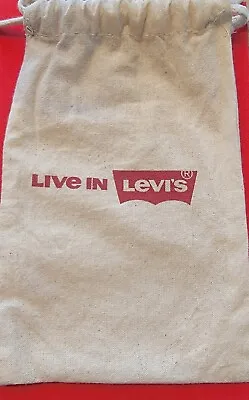 Small Levi's Cotton Draw String Bag 5 X8  Vintage  Live In Levi's   • £28.92