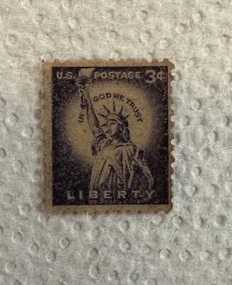 Rare 3 Cent Liberty Us Postage Stamp Purple Lady Statue Of Liberty • $60