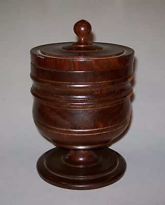 Antique Vtg 19th C 1800s Victorian Lignum Vitae Covered Bowl Footed With Finial • £238.87