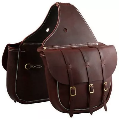 Premium Vintage Western Leather Handmade Saddle Bag For Horse (A&S) • $159