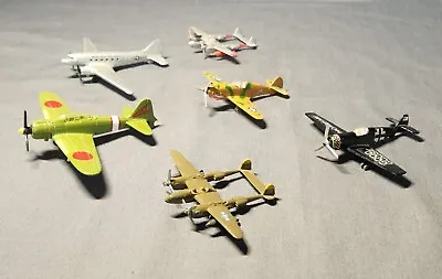 Lot Of 6 Vintage Diecast Toy Military Propeller Airplanes P-40/Messer Schmitt.. • $64.77