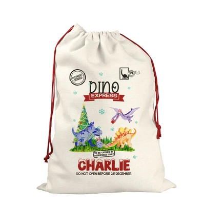 £6.99 • Buy Personalised Santa Sack Father Christmas Bag Stocking Presents Gift Dinosaur 3