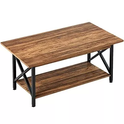 Coffee Table Large 43.3 X 23.6 Inch Farmhouse Rustic With Storage Shelf For L... • $117.13