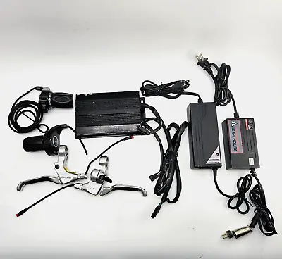 Electric Bicycle Parts Lot For E-bike - Throttles Levers Chargers & Controller • $44.99