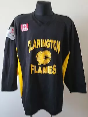 Vintage Clarington Flames Canada Ice Hockey Kobe Jersey #2 Valic Size 2XL • $118.68